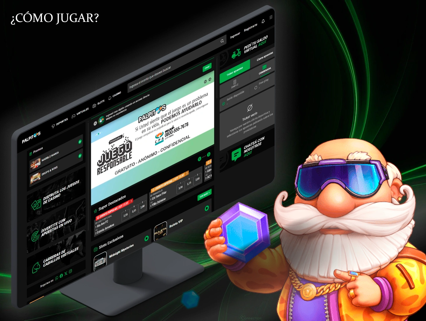 Información básica sobre cómo empezar a jugar en la plataforma Palpitos
