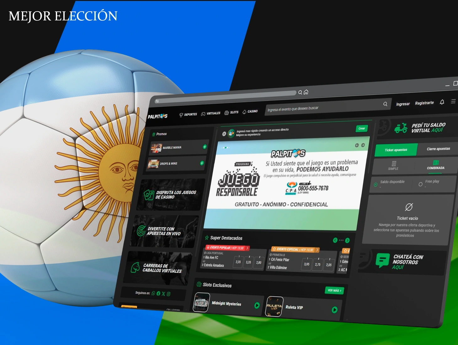 Obtenga las mejores oportunidades en Argentina para jugar en el mejor casino Palpitos